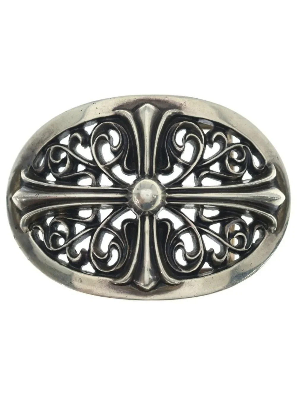 Chrome Hearts Oval Cross 1.5 Classic Buckle Silver Belt